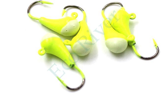 Мормышка Яман уралка с ушком., цв.01, с фосф. пяткой, d 5, вес 1,0 г (уп.5 шт.)