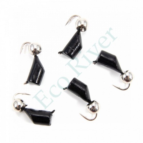 Мормышка безнасад. Яман Гвоздешарик черный, d-4 мм, вес 1,2 г, шарик никелированный (уп. 5 шт.)