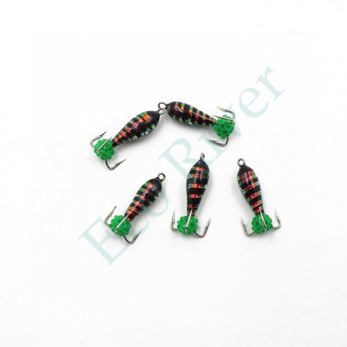 Мормышка вольф. безнасадочная Яман Черт с петлей (длинный) Малек, d-3 мм, вес 0,9 г, подвеска икри