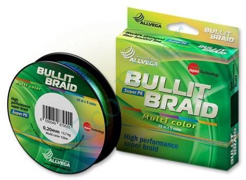 Леска плетёная Allvega Bullit Braid multi color 0.24 150м