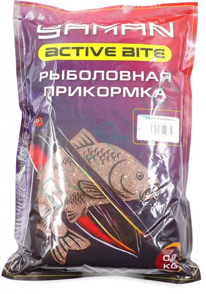 Прикормка Yaman Active Bite Плотва (карамель), цв. коричневый, 900 г/15/