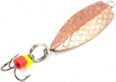 Блесна вертикальная Яман Пуля c тройником, размер 25 мм, вес 3,6 г, цвет никель/медь/150/