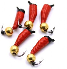 Мормышка вольф. безнасадочная Яман Ручейник №7, d-2.5 мм, L-9.5 мм, вес 1,00 гр., латунный шар,  ц