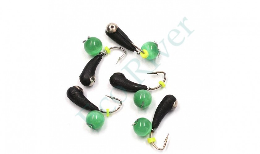 Мормышка вольф. безнасадочная Яман Уралка с отв. с коронкой из никеля, d-4 мм, вес 1,0 г, кошачий