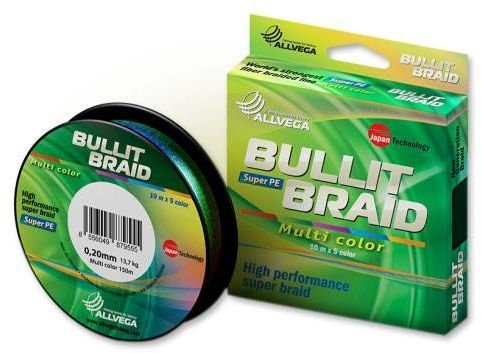 Леска плетёная Allvega Bullit Braid multi color 0.26 150м