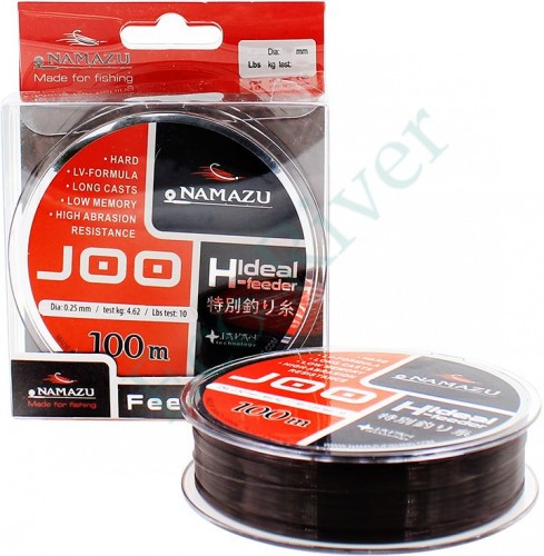Леска Namazu Joo, L-100 м, d-0,25 мм, test-4,62 кг, черная/100/