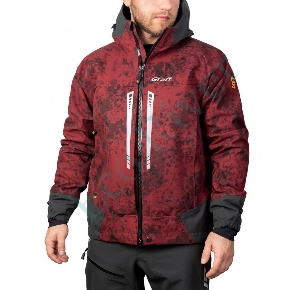 Костюм рыболовный Graff демисезонный размер 3XL/182-188 (Bratex 20000, бордовый камо)