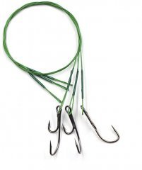 Поводок стальной Namazu Leader 1х7 Nylon Coated Green, d-0,39 мм, L-30 см, с живцовым крючком 4715 D