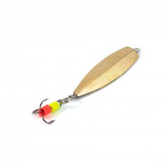 Блесна вертикальная Яман Пуля c тройником, размер 32 мм, вес 4,7 г, цвет никель/латунь/150/