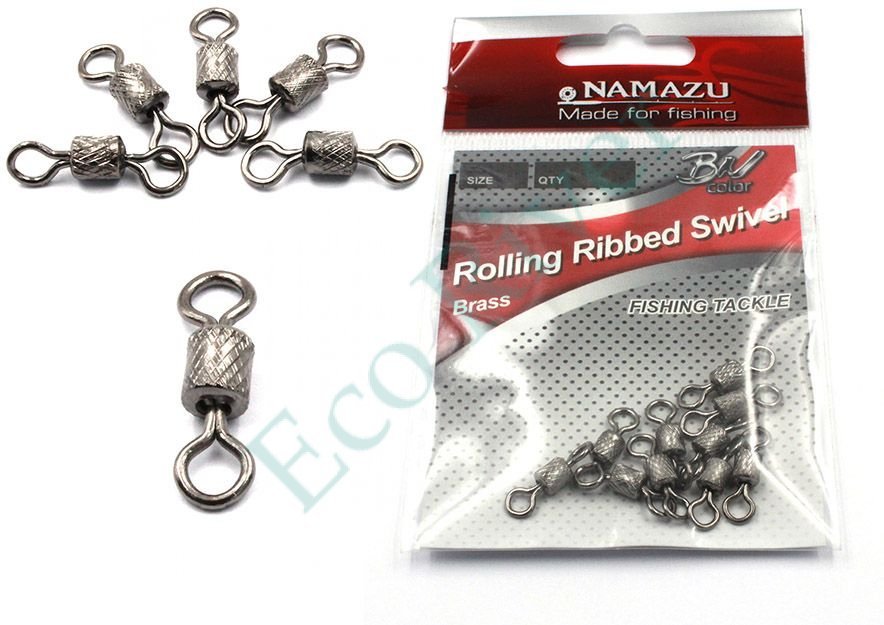 Вертлюг Namazu ROLLING RIBBED SWIVEL, латунь, цв. BN, р. 5, test-24 кг (уп.10 шт)/3000/1500/1000/200