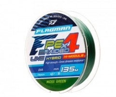 Леска плетёная Flagman PE Hybrid F4 0.16 135м 9.1кг moss green 26135-016
