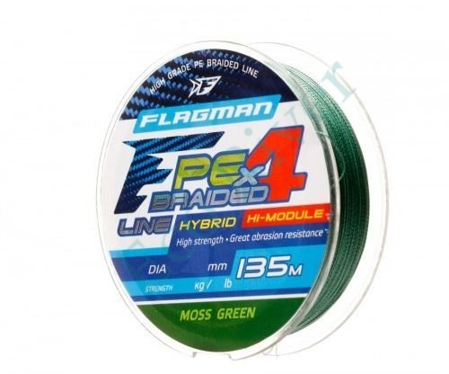 Леска плетёная Flagman PE Hybrid F4 0.16 135м 9.1кг moss green 26135-016