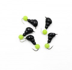 Мормышка безнасадочная Яман Муравей с ушком, вес 1,2 г, шарик желтый неон (уп. 5 шт.)