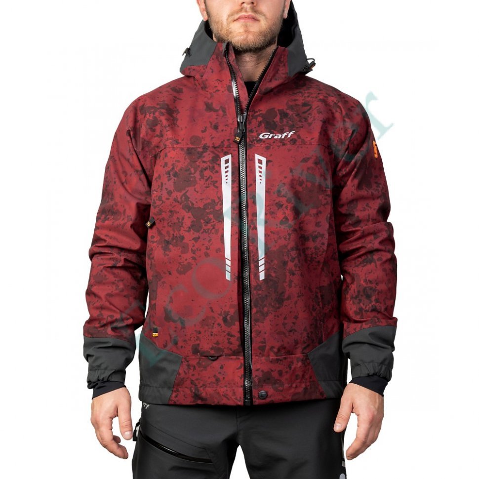 Костюм рыболовный Graff демисезонный размер 4XL/176-182 (Bratex 20000, бордовый камо)