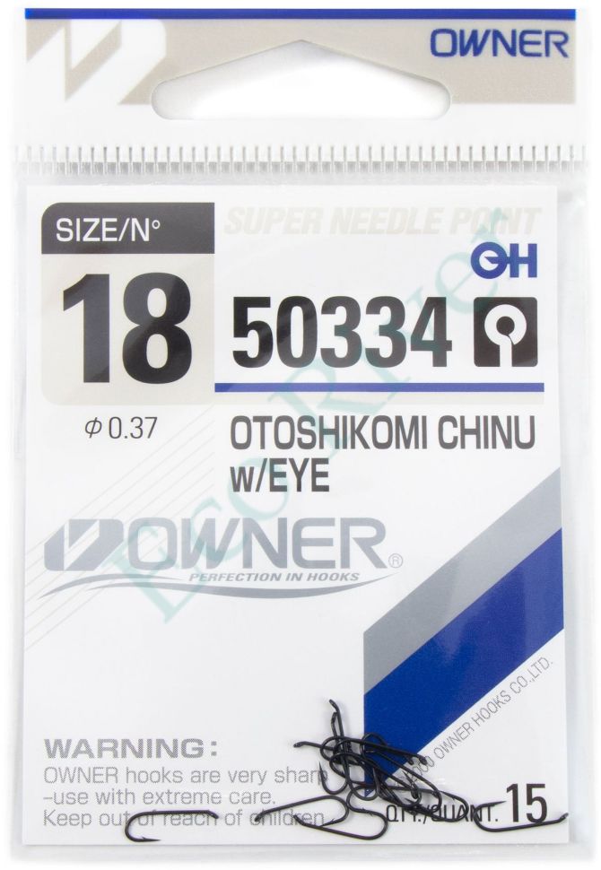 Крючок Owner Otoshikomi Chinu w/eye №18 15шт