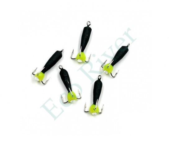 Мормышка вольф. безнасадочная Яман Черт с петлей (длинный), d-2 мм, вес 0,5 г, капля с глазком, цв