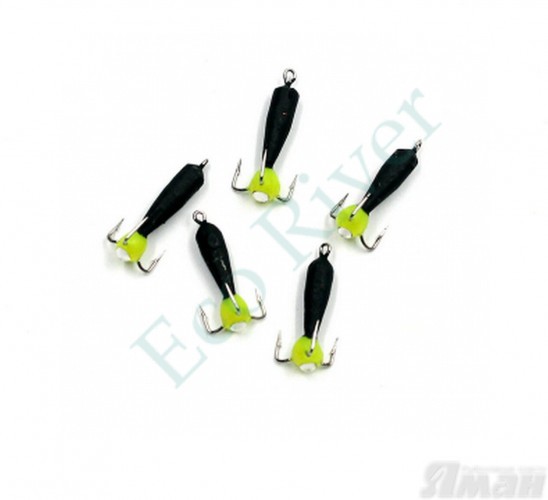 Мормышка вольф. безнасадочная Яман Черт с петлей (длинный), d-2 мм, вес 0,5 г, капля с глазком, цв