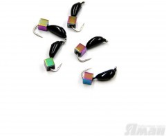 Мормышка безнасадочная Яман Банан черный, d-4 мм, вес 1 г, кубик хамелеон (уп. 5 шт.)