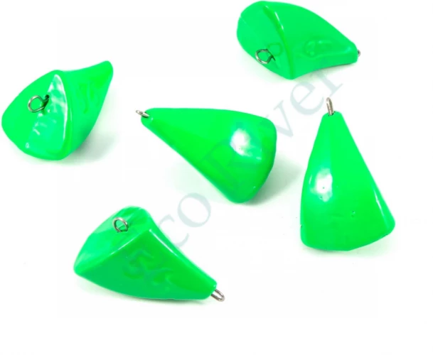 Груз Пуля-эксцентрик окрашенный разборный Яман (5 шт.) - 56 гр., зелёный/100/