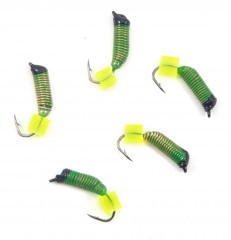 Мормышка вольф. безнасадочная Яман Ручейник №3, d-1.5 мм, L-8.5 мм, вес 0,45 гр., фц. желтый кубик