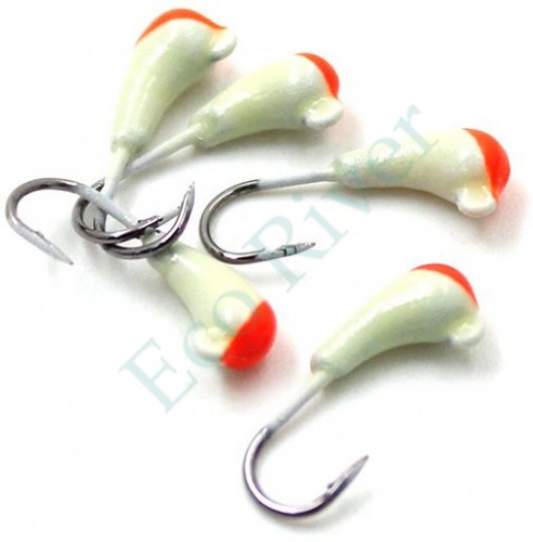 Мормышка Яман уралка с ушком., цв.19, с красн. пяткой, d 3, вес 0,3 г (уп.5 шт.)
