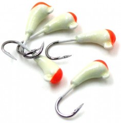 Мормышка Яман уралка с ушком., цв.19, с красн. пяткой, d 3, вес 0,3 г (уп.5 шт.)