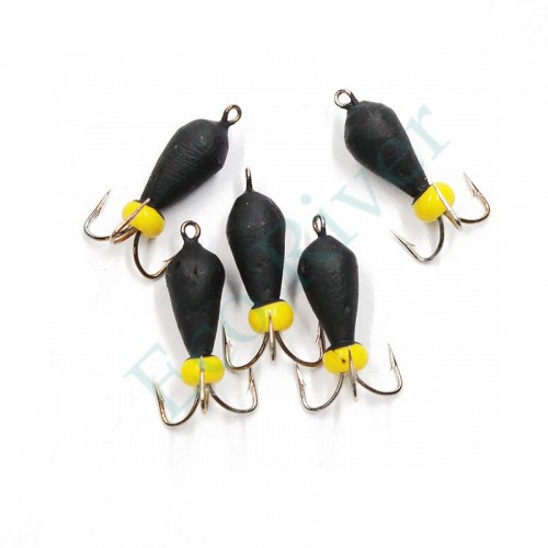 Мормышка вольф. безнасадочная Яман Черт с петлей (длинный), d-2 мм, вес 0,4 г, бисер, цв. флуор. ж