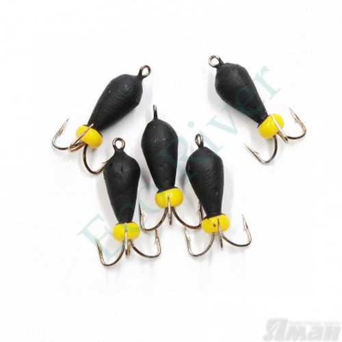 Мормышка вольф. безнасадочная Яман Черт с петлей (длинный), d-2 мм, вес 0,4 г, бисер, цв. флуор. ж