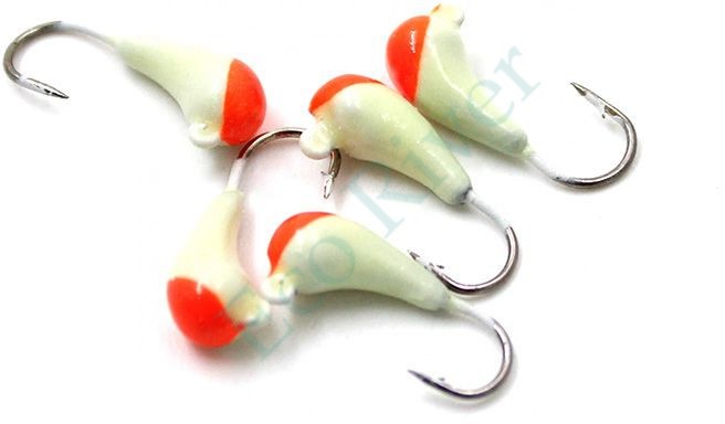 Мормышка Яман уралка с ушком., цв.19, с красн. пяткой, d 4, вес 0,6 г (уп.5 шт.)