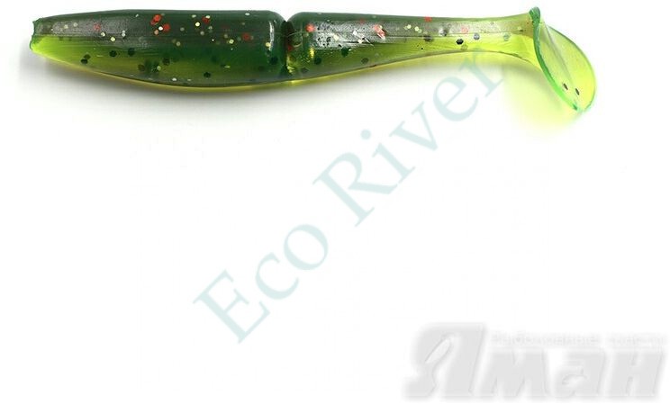 Виброхвост Yaman Mamura, р.3 inch, цвет #15 - Violet Lime (уп. 6 шт.)