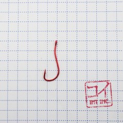 Крючок KOI RYUSEN-RING-2BH, размер 8 (INT), цвет RED (10 шт.)