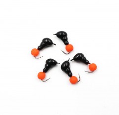 Мормышка безнасадочная Яман Муравей с ушком, вес 0,8 г, шарик оранжевый неон (уп. 5 шт.)