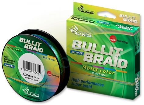 Леска плетёная Allvega Bullit Braid multi color 0.30 150м