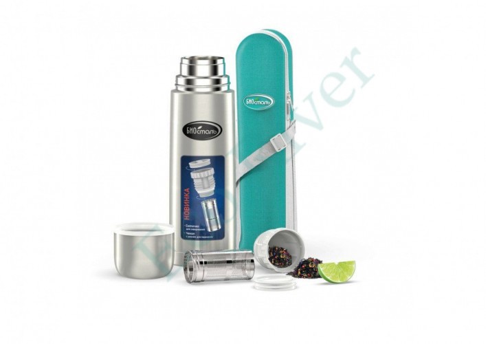 Термос Biostal NB-1000BZ у/г в чехле с ситечком