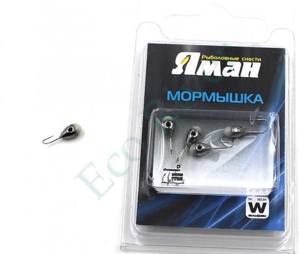 Мормышка вольфрамовая Яман Капля с фосф. с отв, р.3,5,вес 0,60 цв.черн.никель(уп.5 шт.)