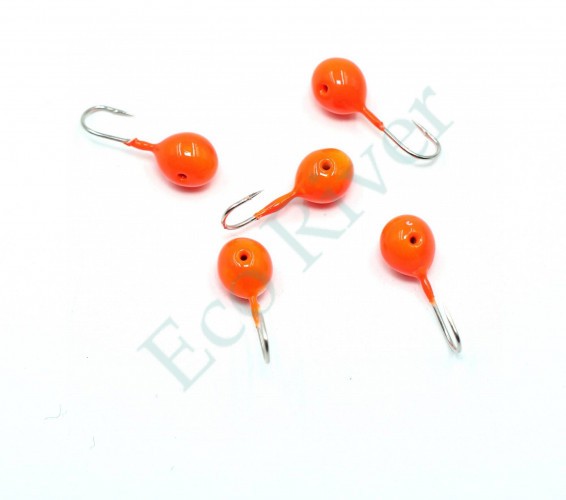 Мормышка вольфрамовая Яман Шар с отв, р.4, вес 0,60 цв.оранж(уп.5 шт.)