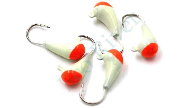 Мормышка Яман уралка с ушком., цв.19, с красн. пяткой, d 5, вес 1,0 г (уп.5 шт.)