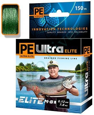 Леска плетёная Aqua Pe Ultra Elite M-8 dark green 0.50мм 150м