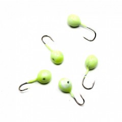 Мормышка вольф Яман Шар с отв, р.4, вес 0,60 цв.фосф.(уп.5 шт.)