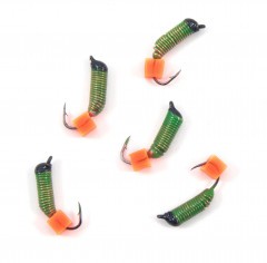 Мормышка вольф. безнасадочная Яман Ручейник №3, d-1.5 мм, L-8.5 мм, вес 0,45 гр., фц. красный куби