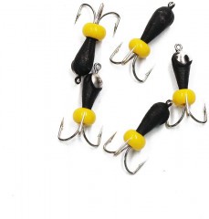 Мормышка вольф. безнасадочная Яман Черт с петлей с коронкой из никеля (короткий), d-4 мм, вес 1,1