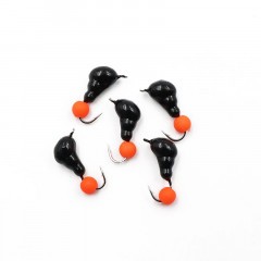 Мормышка безнасадочная Яман Муравей с ушком, вес 1,2 г, шарик оранжевый неон (уп. 5 шт.)