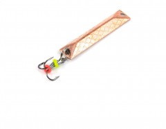 Блесна вертикальная Яман Шпала c тройником, размер 30 мм, вес 3,1 г, цвет никель/медь/150/