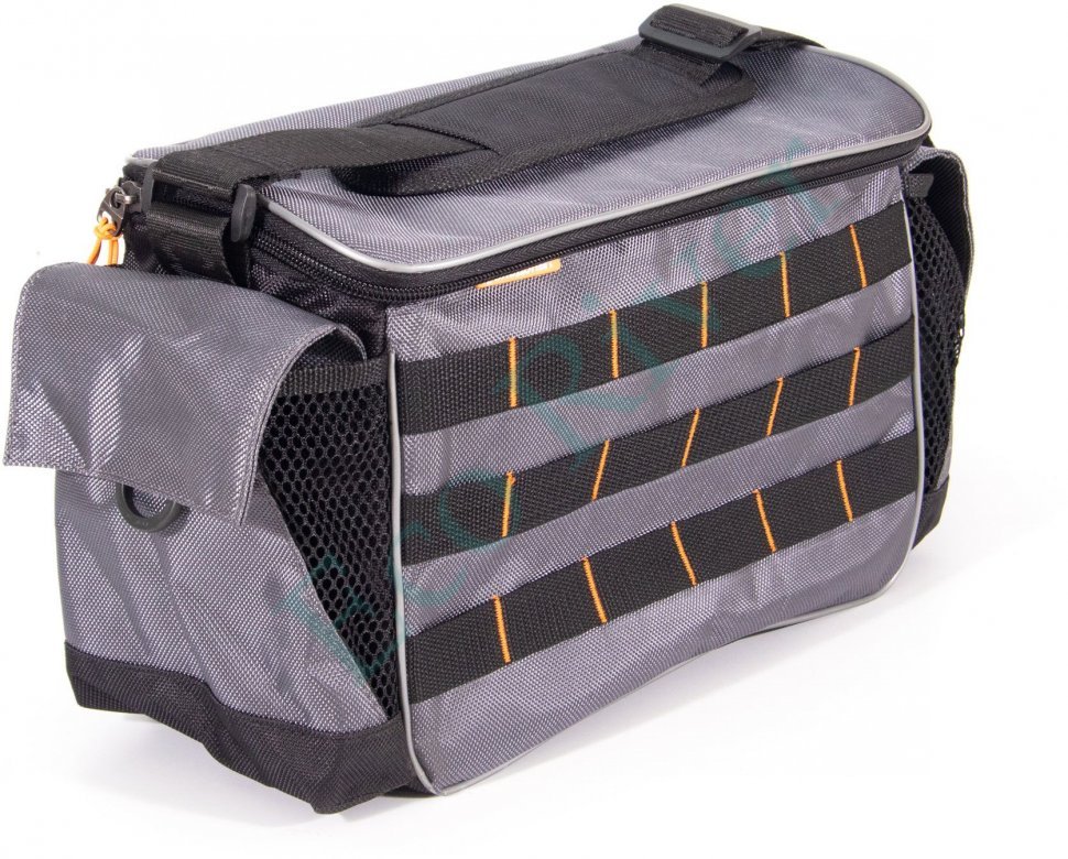 Сумка рыболовная Следопыт Base Lure Bag L, 36х22х15 см, цв. серый + 3 коробки Luno 20/2/
