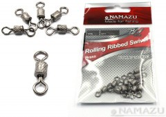 Вертлюг Namazu ROLLING RIBBED SWIVEL, латунь, цв. BN, р. 2/0, test-91 кг (уп.5 шт)/1000/
