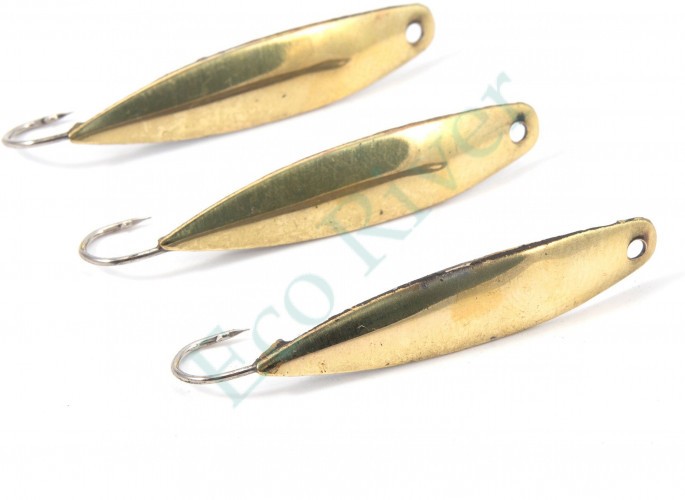 Блесна вертикальная Яман Обратка, размер 37 мм, вес 3,7 г, цвет латунь (уп.3 шт.)/150/