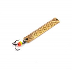 Блесна вертикальная Яман Шпала c тройником, размер 40 мм, вес 5,9 г, цвет никель/латунь/150/