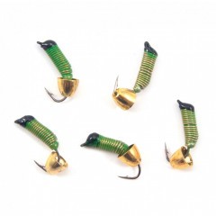 Мормышка вольф. безнасадочная Яман Ручейник №3, d-1.5 мм, L-8.5 мм, вес 0,60 гр., колокол золото,