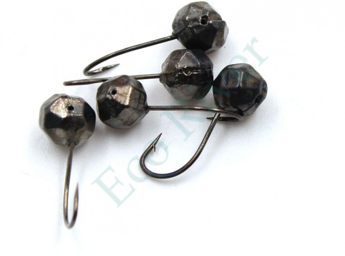 Мормышка Яман шар с отв.,цв.BN, d 5, гран., вес 0,7 г (уп. 5 шт.)
