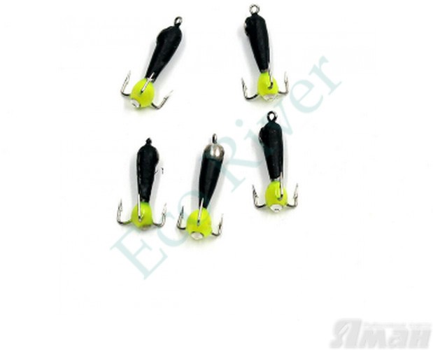 Мормышка вольф. безнасадочная Яман Черт с петлей с коронкой из никеля (длинный), d-2 мм, вес 0,5 г